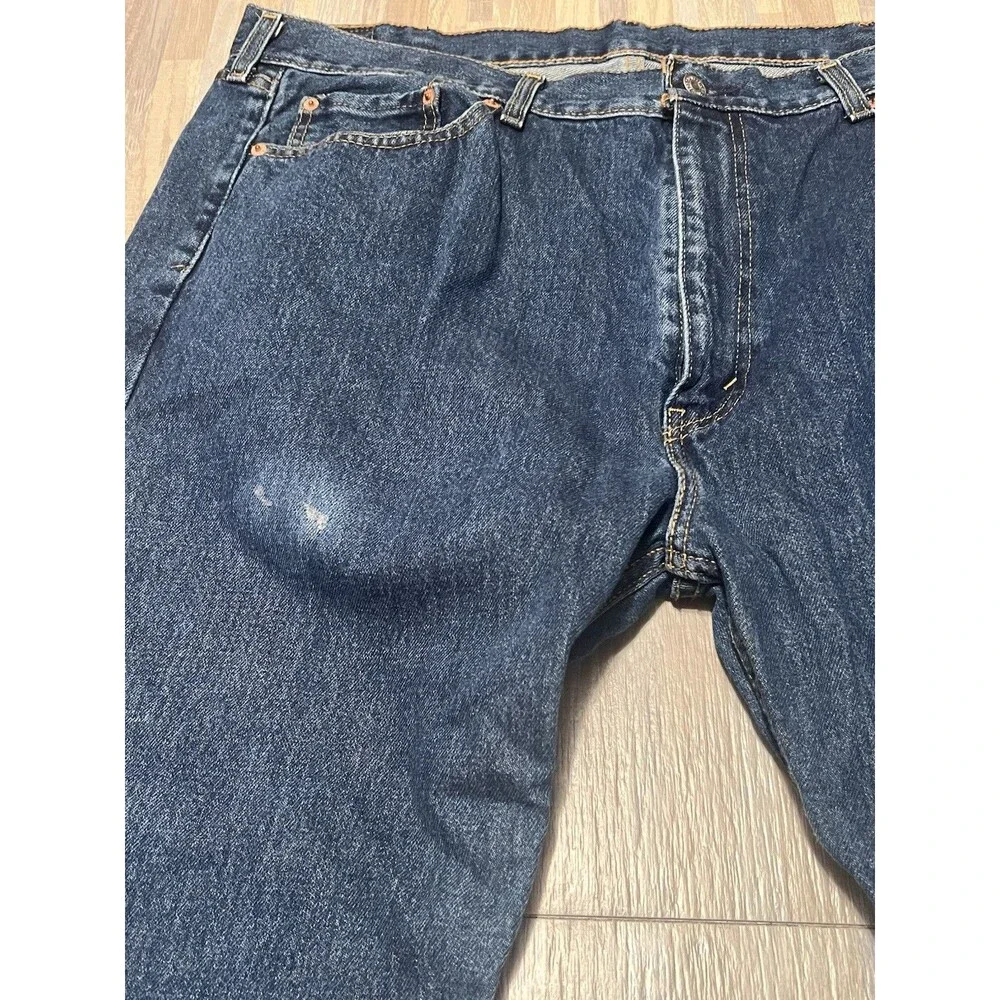 Levis 505 Pants Men's 42 x 30 Blue Denim Jeans Regular Fit Straight Leg Casual